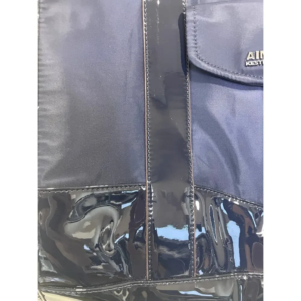 Aimee Kestenberg Navy Blue Heston Tote Patent Preppy Professional